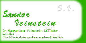 sandor veinstein business card